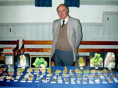 Jim Goulding and some of his pyromorphite collection